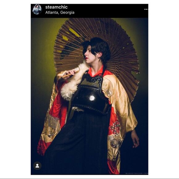 Ghibli lady eboshi Red/Gold Silk Kimono cosplay - Picture 12 of 16